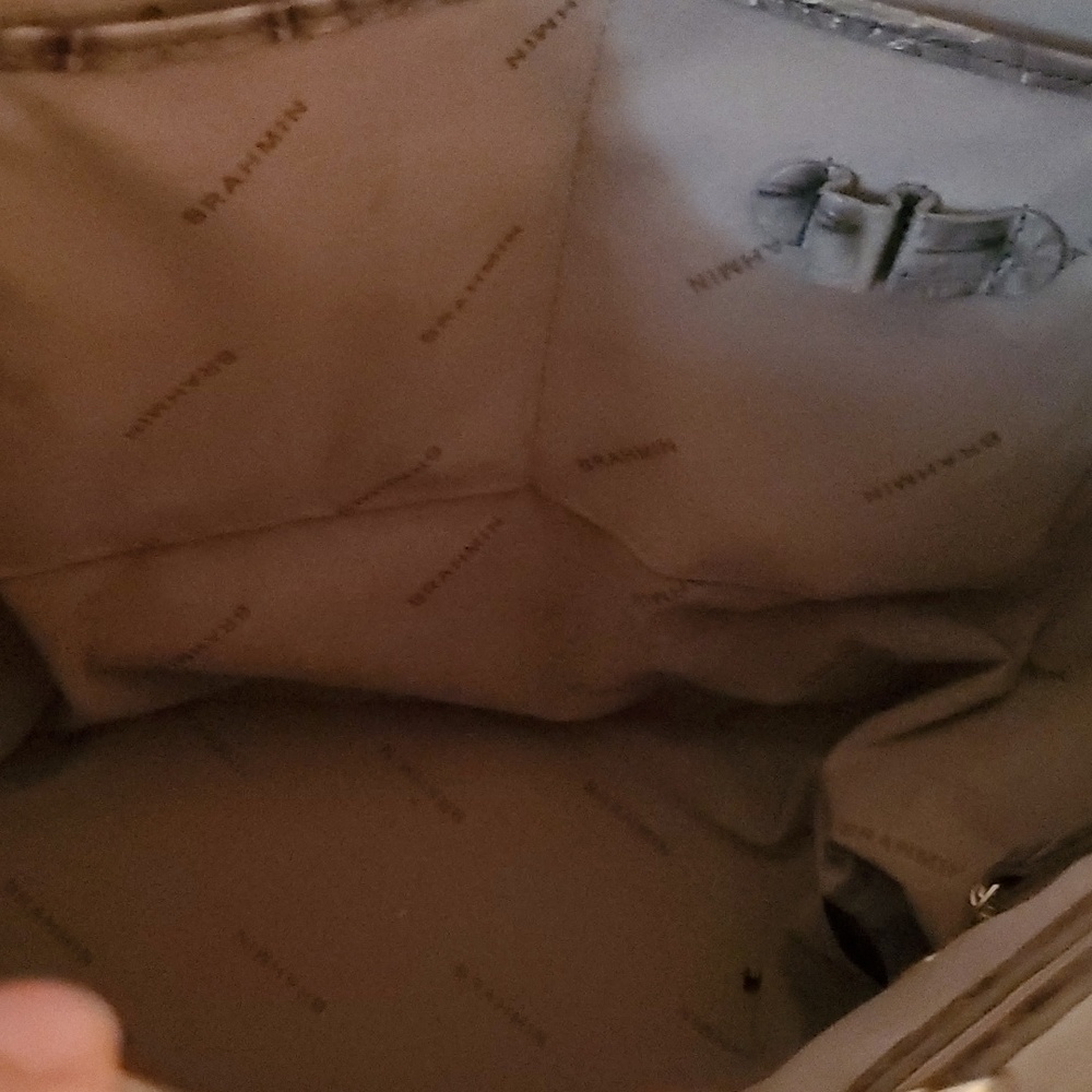 Brahmin Taupe/ Beige Croc bag (sz M) - Picture 7 of 13